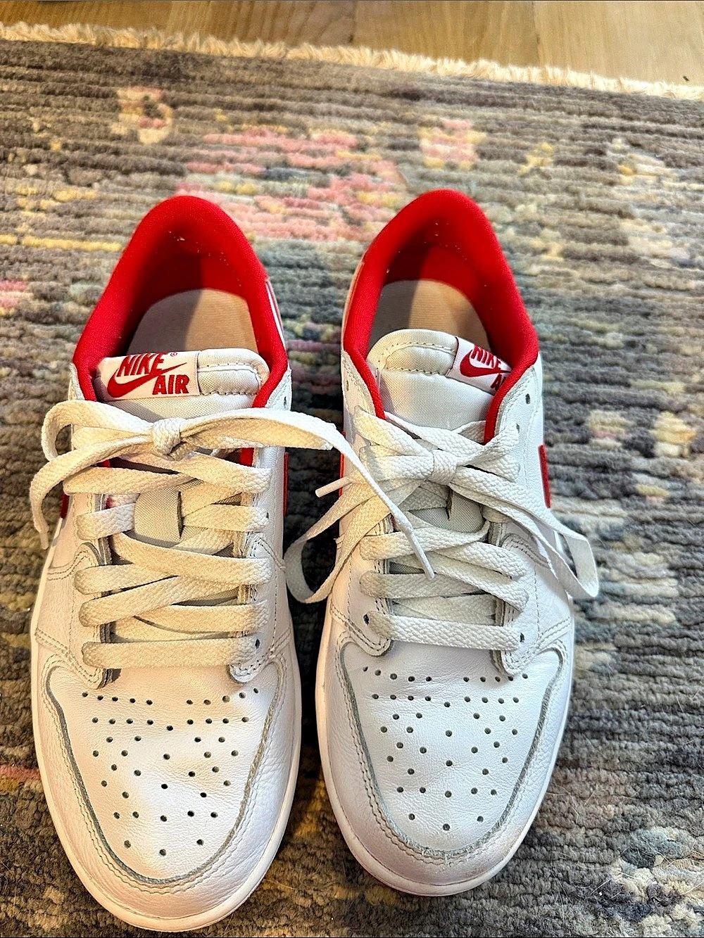 Nike Air Jordan 1 Low Sneakers White & Red US 7